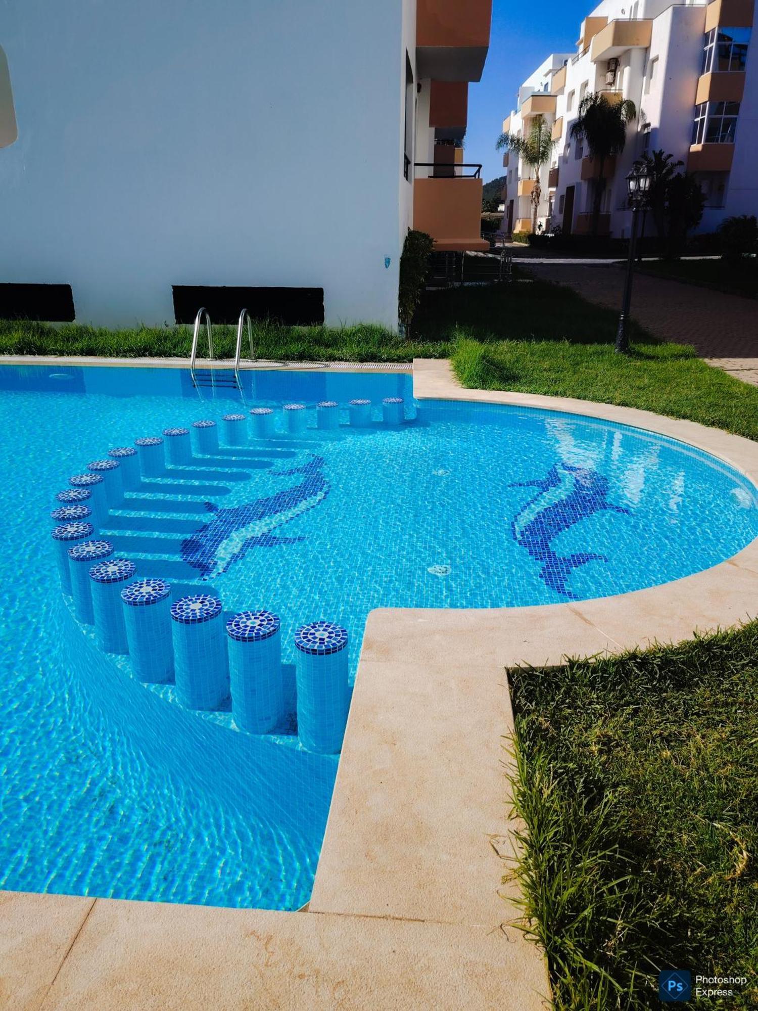 De Luxe - Climatise Sur La De Achakar Complexe Avec Piscine Apartment Tanger